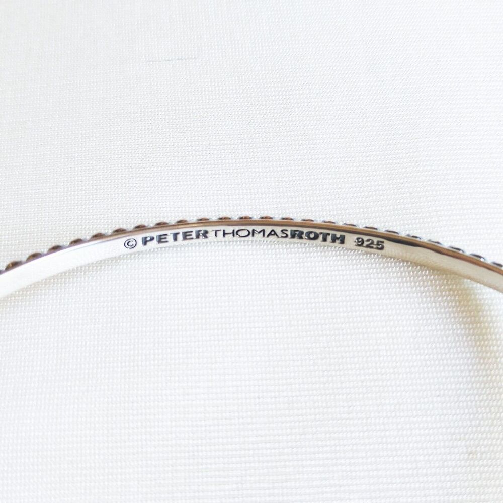 NWT $225 Sterling Silver Beaded Bangle Bracelet Medium Peter Thomas Roth - Picture 3 of 5